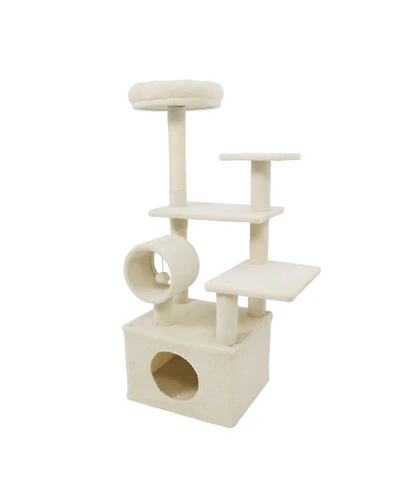 Sugift 48 in Tall Multi-Level Cat Tree Kitten Tower with Large Condo and Padded Top Perch