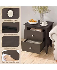 Sugift Modern 2-Drawer Nightstand for Small Spaces