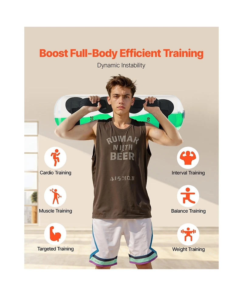 Hongge 70 lb Adjustable Water Weight Aqua Bag for Stability Training