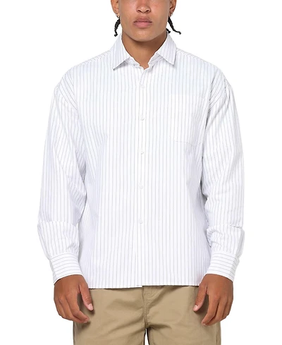 Saint Morta Men's Valhala Pinstripe Long Sleeve Button Up Shirt