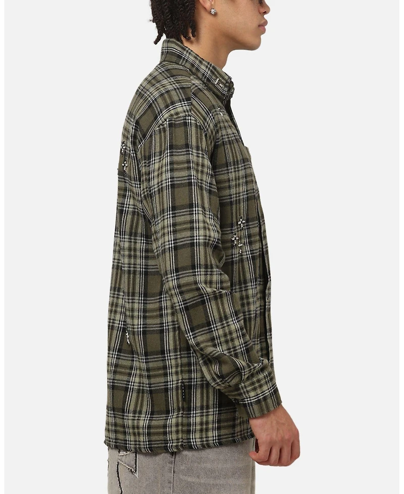 Saint Morta Men's Credo Plaid Long Sleeve Button Up Shirt