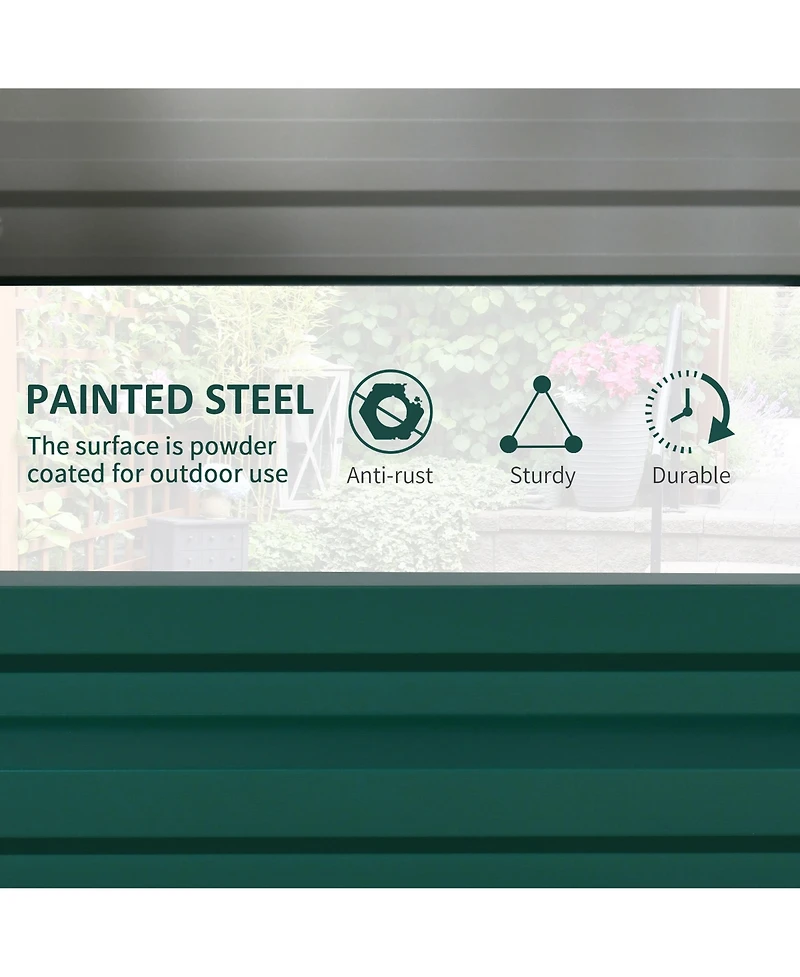 4' x 2' Raised Steel Garden Planter Bed for Vegetables, Herbs, Green