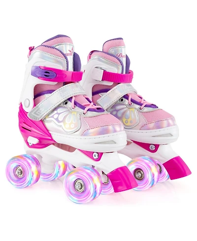 Sugift Kids Adjustable Quad Roller Skates 4 Sizes with Light-up Wheels