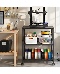 Aheaplus 3-Tier 3D Printer Stand Heavy with Filament Storage, Duty Rolling Cart