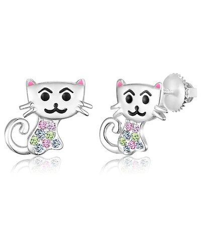 Chanteur Kids Cat Hypoallergenic Earrings for Girls with Surgical Titanium Screwbacks