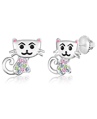 Chanteur Kids Cat Hypoallergenic Earrings for Girls with Surgical Titanium Screwbacks