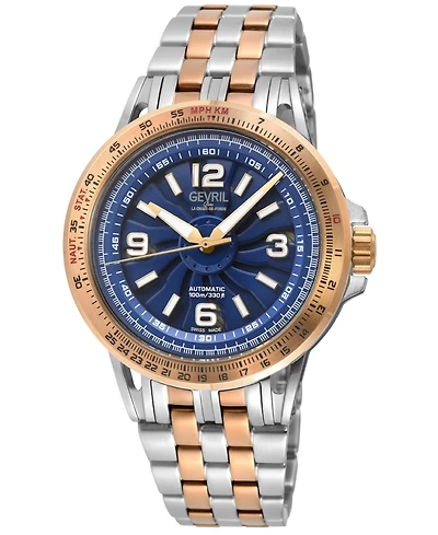 Gevril Men's Swiss Made Wind master Swiss Automatic Two tone Stainless Steel Bracelet Watch