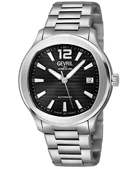 Gevril Men's Swiss Made Stuyvesant Swiss Automatic Silver Stainless Steel Bracelet Watch