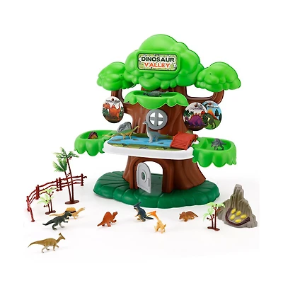 Bruce & Shark Dinosaur Valley Treehouse Realistic 37-Piece Playset, Ages 3+