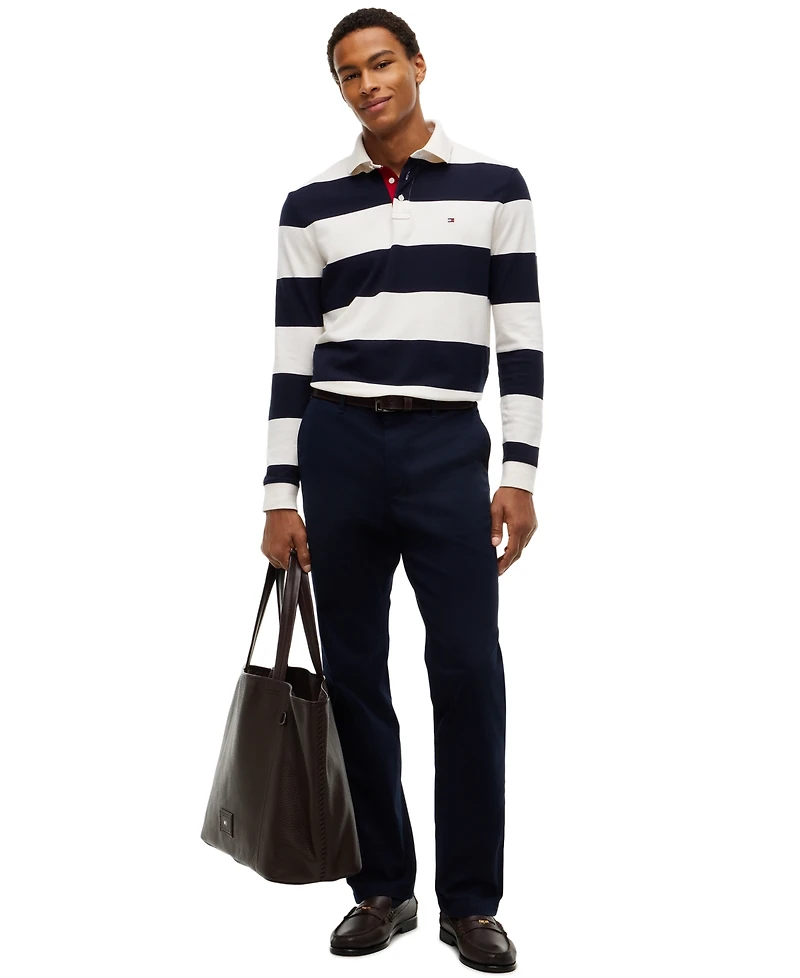 Tommy Hilfiger Men's Striped Classic Rugby Polo Shirt