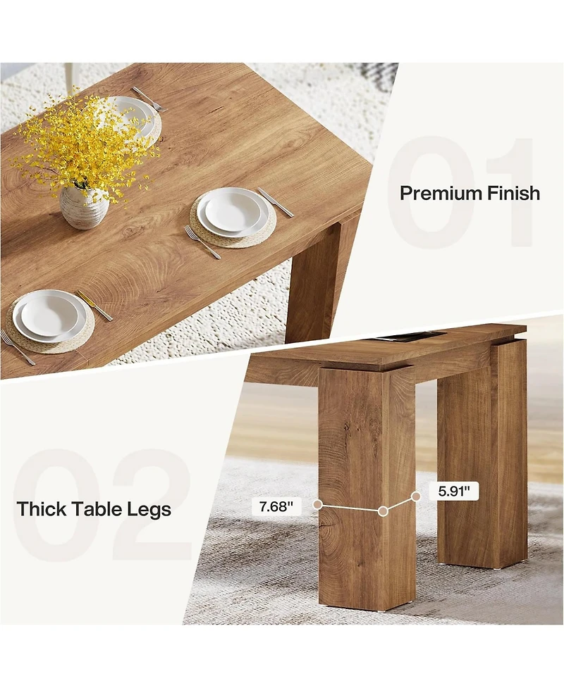 Tribesigns 86" Large Dining Table for 8-10, Extra Long Wooden Banquet