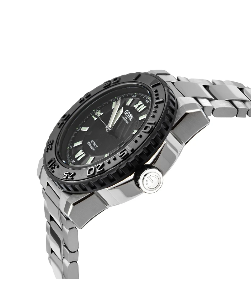 Gevril Men's Swiss Made Seacloud Swiss Automatic Silver Stainless Steel Bracelet Watch