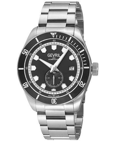 Gevril Men's Swiss Made Yorkville Swiss Automatic Silver Stainless Steel Bracelet Watch