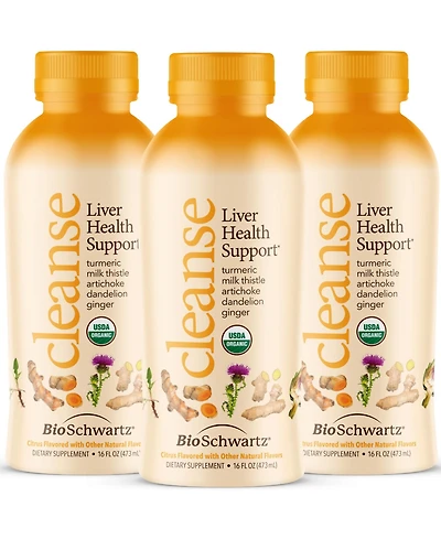BioSchwartz Liver Support Supplement with Turmeric, Ginger, Milk Thistle, Artichoke and Dandelion, Citrus Flavor, 16 fl oz (3-Pack)