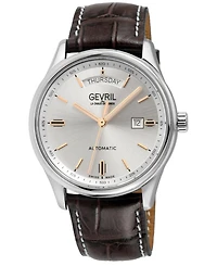 Gevril Men's Swiss Made Excelsior Swiss Automatic Italian Leather Strap Watch