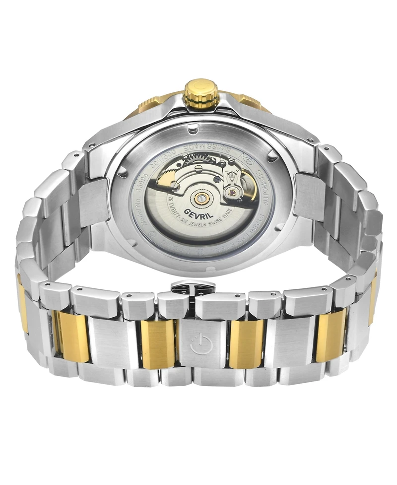 Gevril Men's Swiss Made Ticonic Swiss Automatic Two tone Stainless Steel Bracelet Watch
