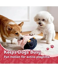 Nocciola Bouncy Ball Interactive Dog Toy, Plush Cover with Treat Hiding Pockets, Usb Rechargeable Bouncing Core, Hide and Seek Toy