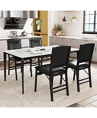 Sugift Folding Dining Chairs Set of 4 with Padded High Backrest for Kitchen