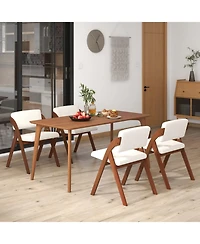 Sugift Folding Kitchen Dining Chairs Set of 4 with Rubber Wood Legs