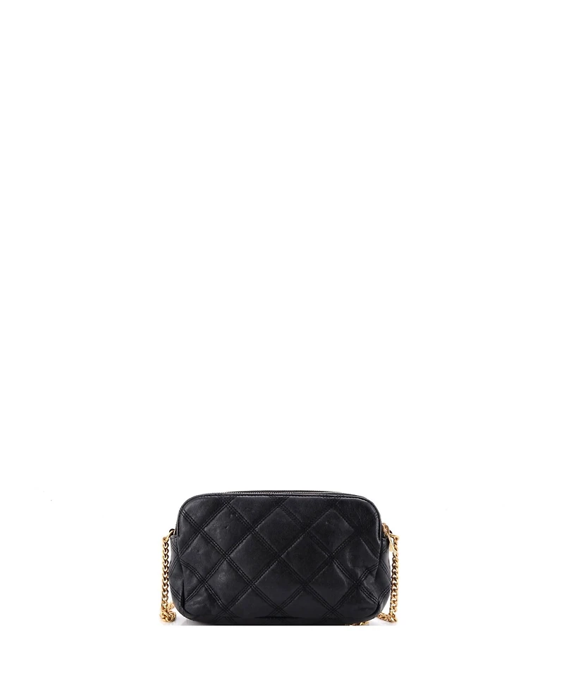 Pre-Owned Saint Laurent Mini Becky Double Zip Crossbody Bag Quilted Leather