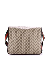 Pre-Owned Gucci Large Web Strap Messenger Bag Gg Coated Canvas