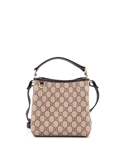 Pre-Owned Gucci Small Gg Emblem Bucket Bag Gg Coated Canvas