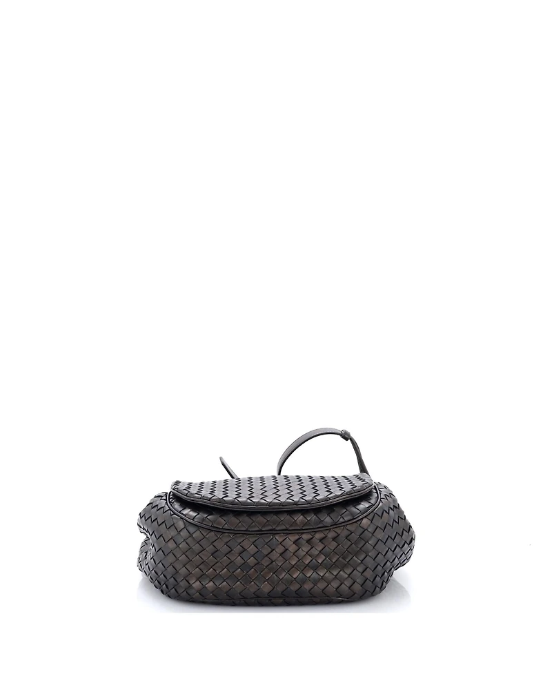 Pre-Owned Bottega Veneta Small Flap Messenger Bag Intrecciato Nappa
