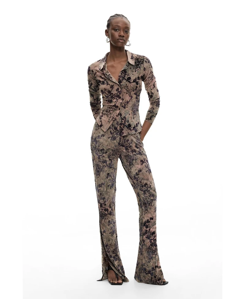 Desigual Women's Flocked Long Trousers