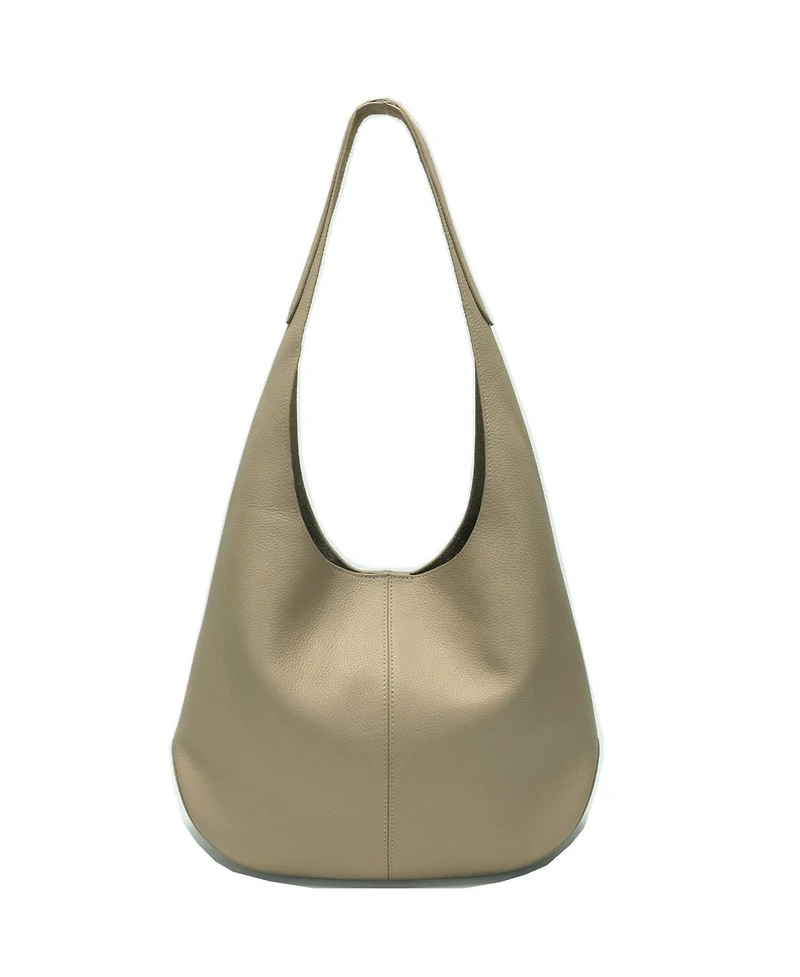 Susu Arc Leather Crescent Hobo Bag Soft Pebbled Shoulder Casual Slouchy Handbag