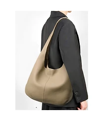 Susu Arc Leather Crescent Hobo Bag Soft Pebbled Shoulder Casual Slouchy Handbag