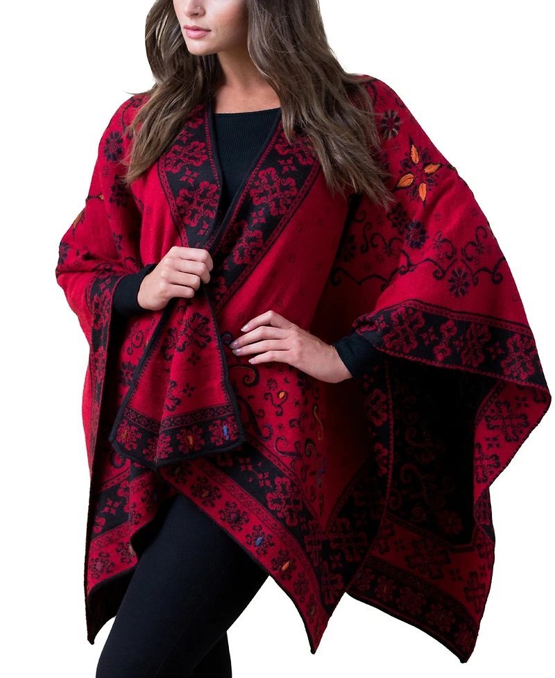 Simply Natural Reversible Alpaca Ruana