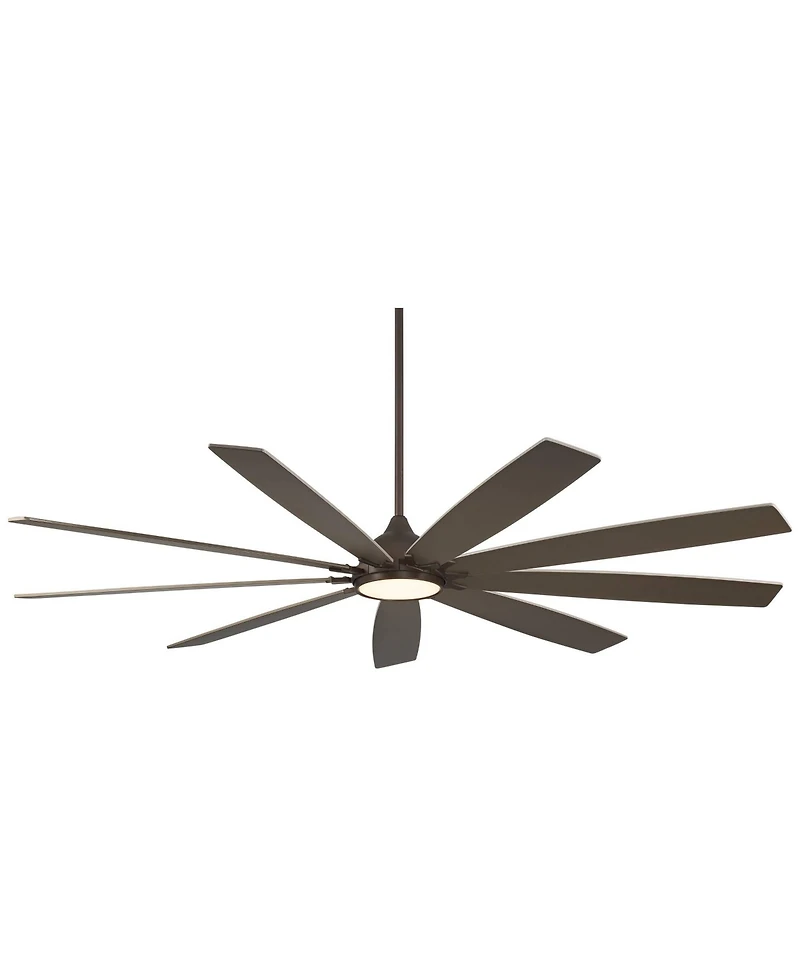 72" Tahoe Breeze Industrial Indoor Outdoor Ceiling Fan with Led Light Remote Control Oil Rubbed Bronze Weathered Gray Oak Wood Damp Rated for Patio Ex