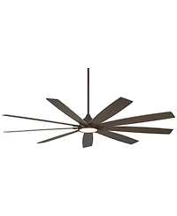 72" Tahoe Breeze Industrial Indoor Outdoor Ceiling Fan with Led Light Remote Control Oil Rubbed Bronze Weathered Gray Oak Wood Damp Rated for Patio Ex