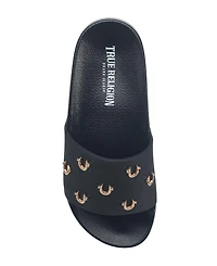 True Religion Little Girls Kash Bling Horseshoe Logo Slide