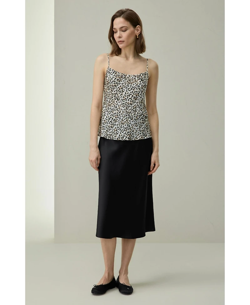Lilysilk Women's Leopard Print V-Neck Sleeveless Silk Camisole