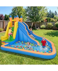 Sugift 3-in-1 Inflatable Water Slide with Climbing Wall, 157.5"L x 121.5"W x 96.5"H, Ages 3-10
