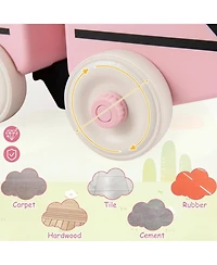 Sugift 4-in-1 Ride On Push Car With Music and Storage, Ages 1.5-5
