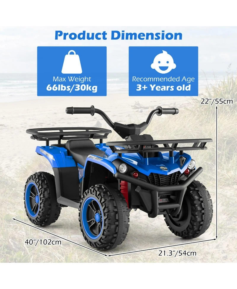 Sugift 24V Electric Ride-On Quad with Led Headlights, Ages 3-8
