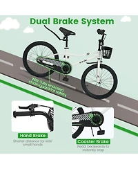 Sugift 20" Adjustable Kids Bike with Storage Basket, Ages 8+