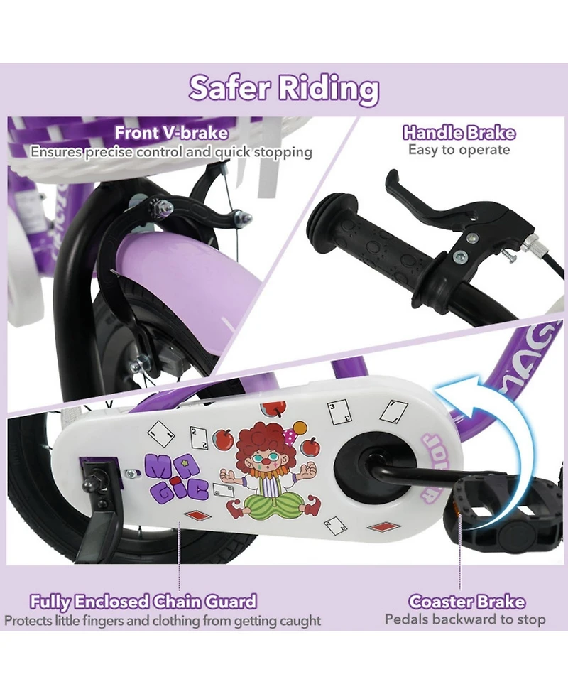 Sugift 16 in Kids Bike with Training Wheels for Ages 4-7 Years Old