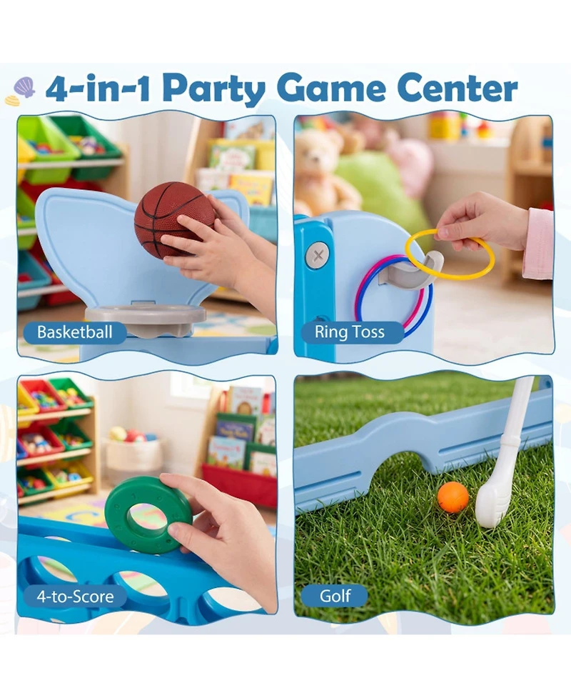 Sugift 4-In-1 Jumbo 4-To-Score Game Set, Adjustable Height, Ages 3+