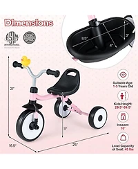 Sugift Convertible Foldable Tricycle with Light-Up Wheels, Ages 1-3