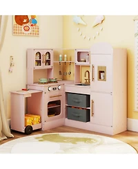 Sugift Light-Up Stove and Sounds Corner Play Kitchen, Ages 3+