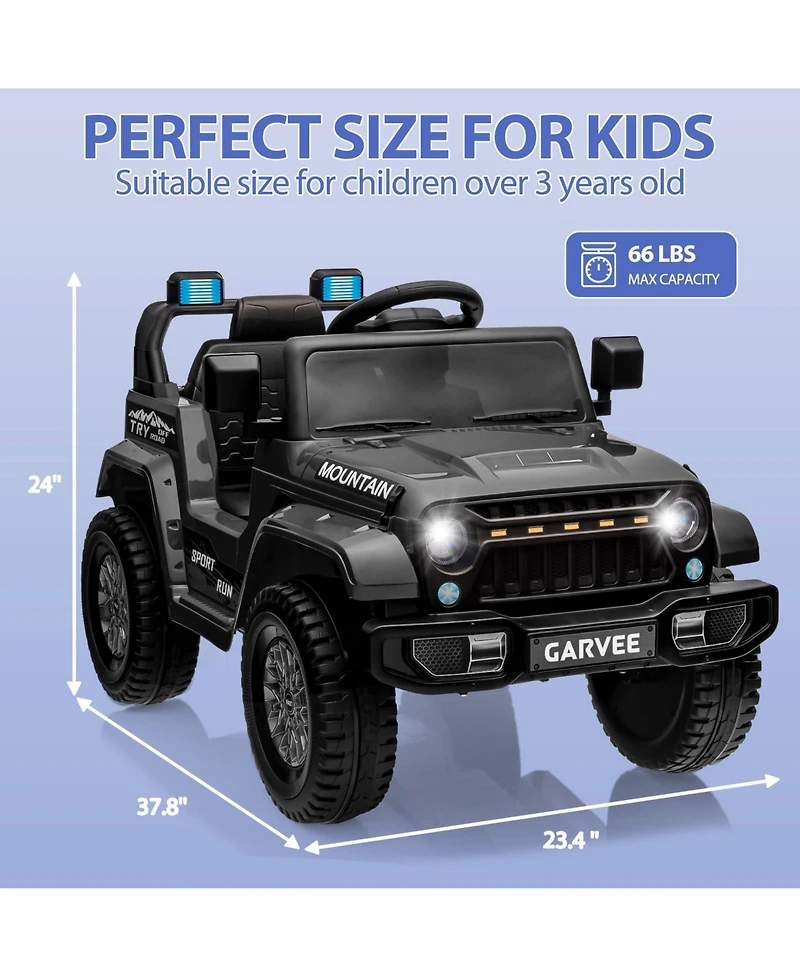 homfan 12V Twin-Motor Remote-Control Rechargeable Ride-On Truck, 66 lbs Capacity, Ages 3–5