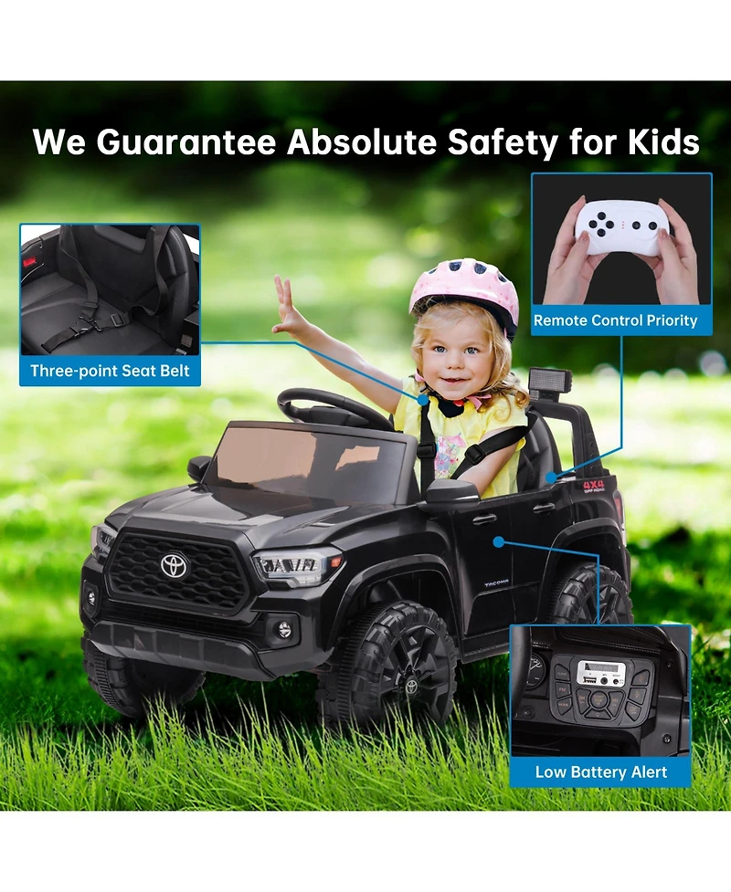 homfan Toyota Tacoma 12V Battery-Powered Remote Control Electric Ride-On Truck, Ages 3-8