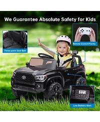 homfan Toyota Tacoma 12V Battery-Powered Remote Control Electric Ride-On Truck, Ages 3-8