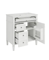 Busdays 30 Inch Bathroom Vanity with Top Sink Modern Storage Cabinet with 2 Drawers and a Tip Out Drawer Single Sink