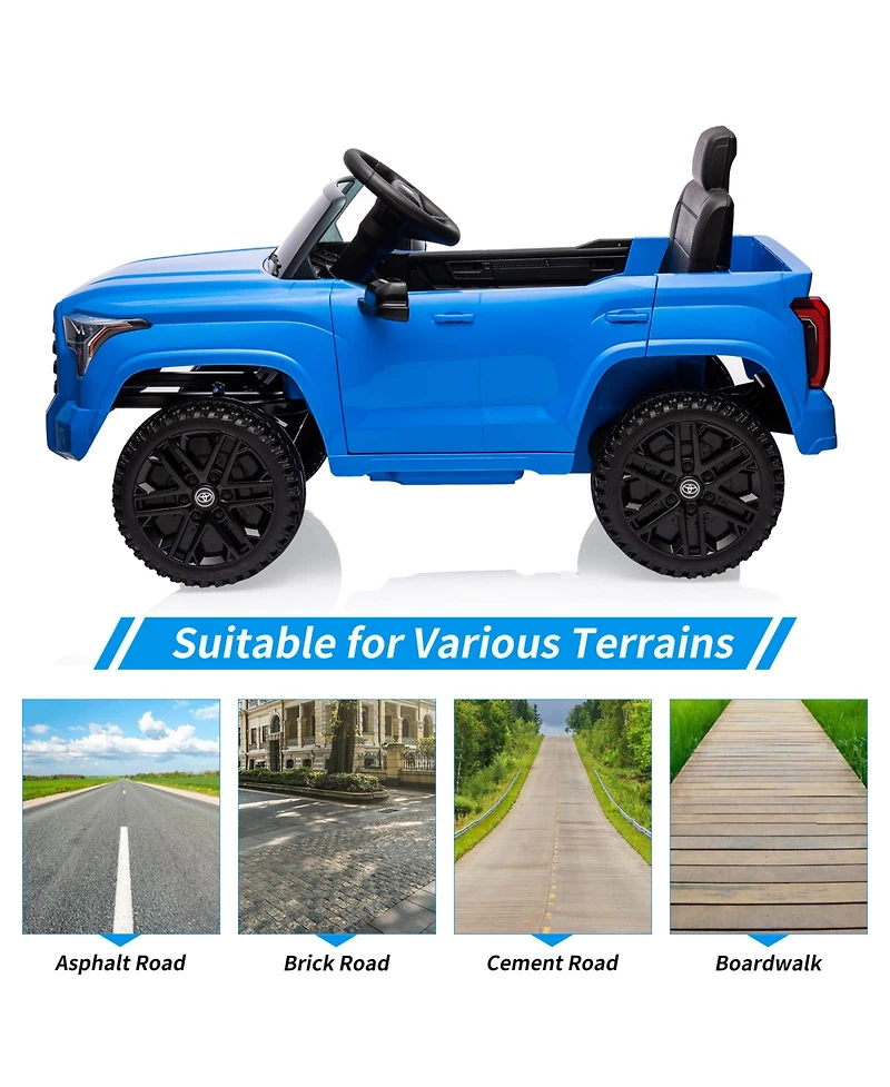 Homfan Licensed Toyota Navigator 41.73"L x 21.65"W x 12.6"H 12V Dual Motor Remote Control Electric Ride-On Truck, Ages 3-8
