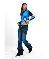 Desigual Women's M. C. Lacroix Abstract Print Fine-Knit Sweater