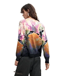 Desigual Women's Lacroix Floral-Print Long-Sleeve Sweater